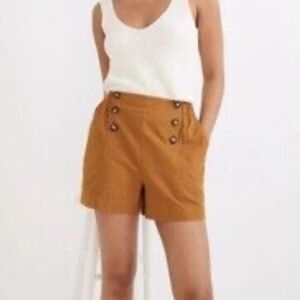 Madewell Easy Pull On Shorts With Button Detail